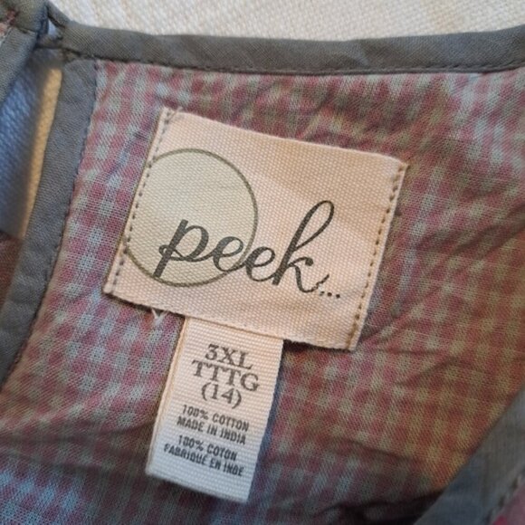 Peek girls size 14 3XL purple plaid long sleeve tunic, super soft, EUC - Picture 5 of 5